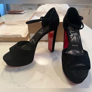 Christian Louboutin Black Surdr Sandaloo 130mm Platform Sandal Size 41